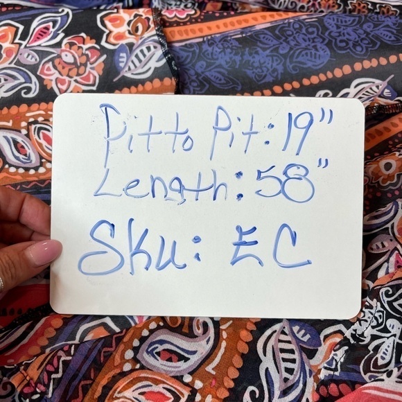 Venus women’s printed striped maxi dress 3/4 sheer sleeves v neckline size 6 - Picture 17 of 17